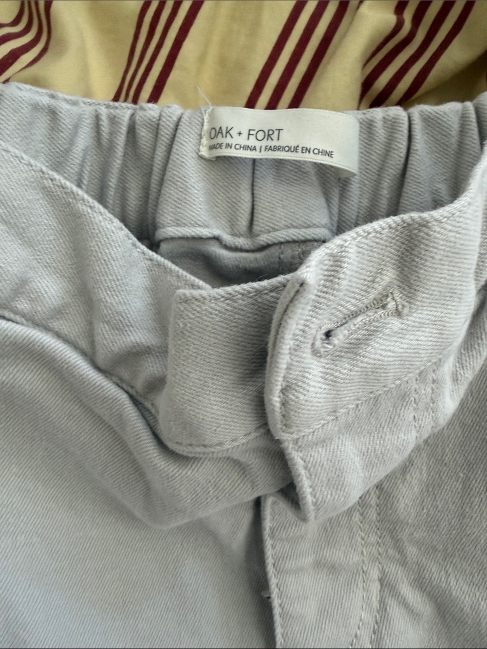 OAK + FORT Pale Gray Relaxed Waist Pants